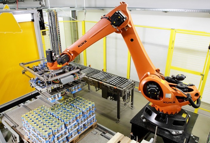 Robot xếp hàng lên pallet